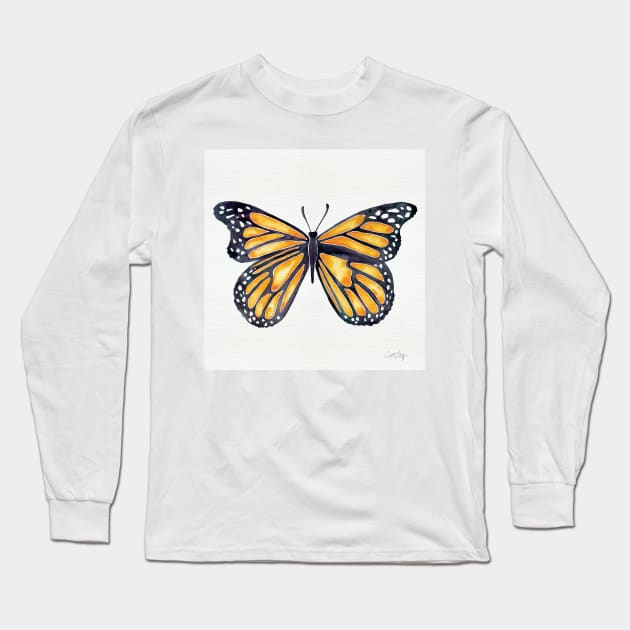 Orange Butterfly Long Sleeve T-Shirt by CatCoq